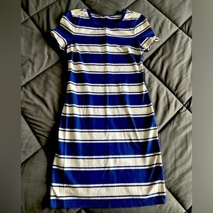 Old Navy Blue & White Striped T-Shirt Dress